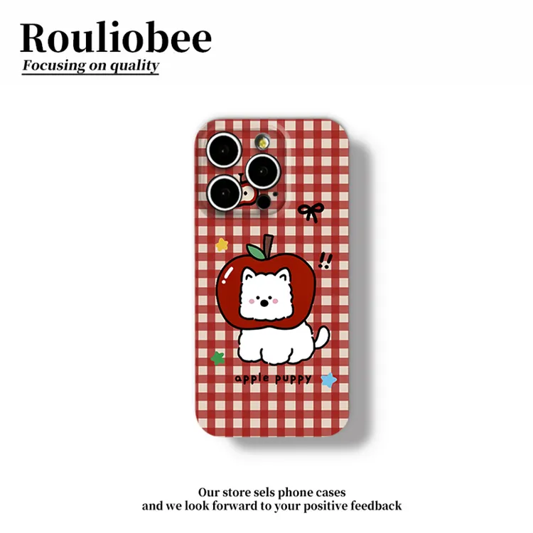 红苹果头西高地适用苹果17/16手机壳iPhone14华为vivo小米15oppo