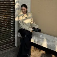 LiHuiEr李慧儿【卢森堡公园】秋冬款长袖浅卡其色外套LL025768