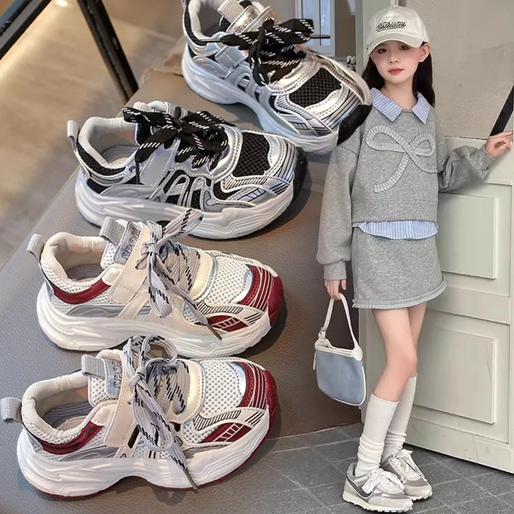 新品巴拉巴拉适用女童运动鞋春季新款2025爆款儿童炸街老爹鞋