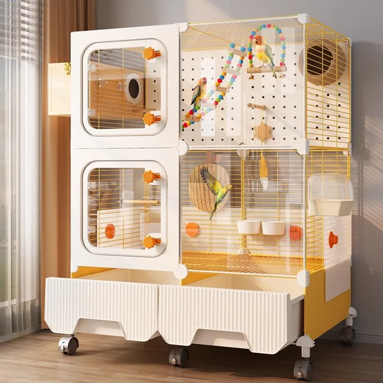 鸟笼鹦鹉专用防溅大号新型八哥玄凤虎皮小太阳家用鸟笼子豪华别墅