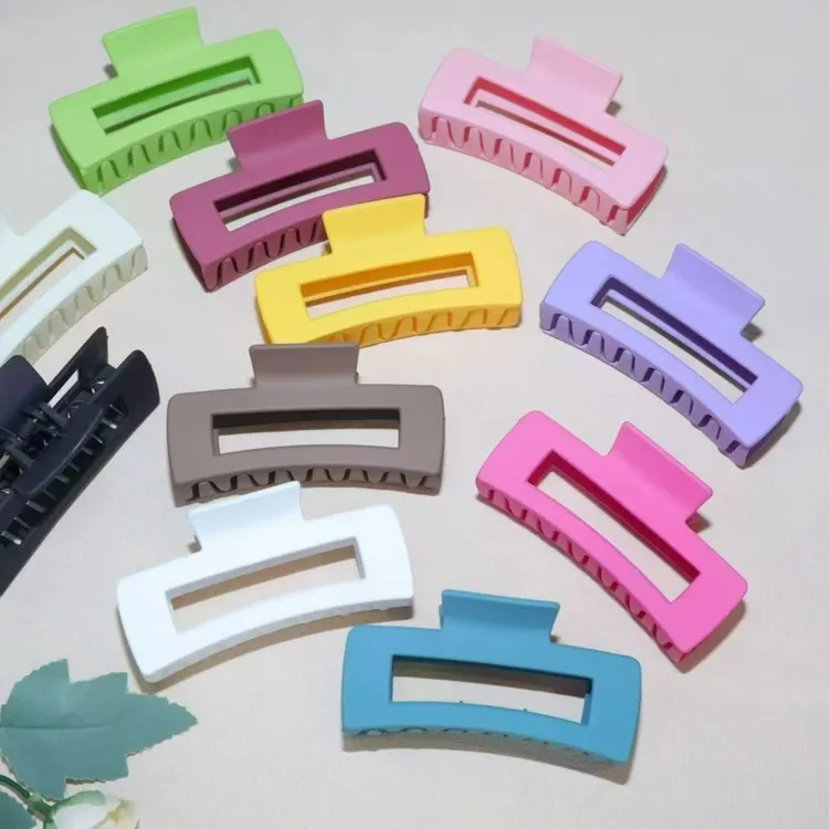 粉色方块抓夹~高级感甜美少女心洋气网红爆款大号鲨鱼夹发夹