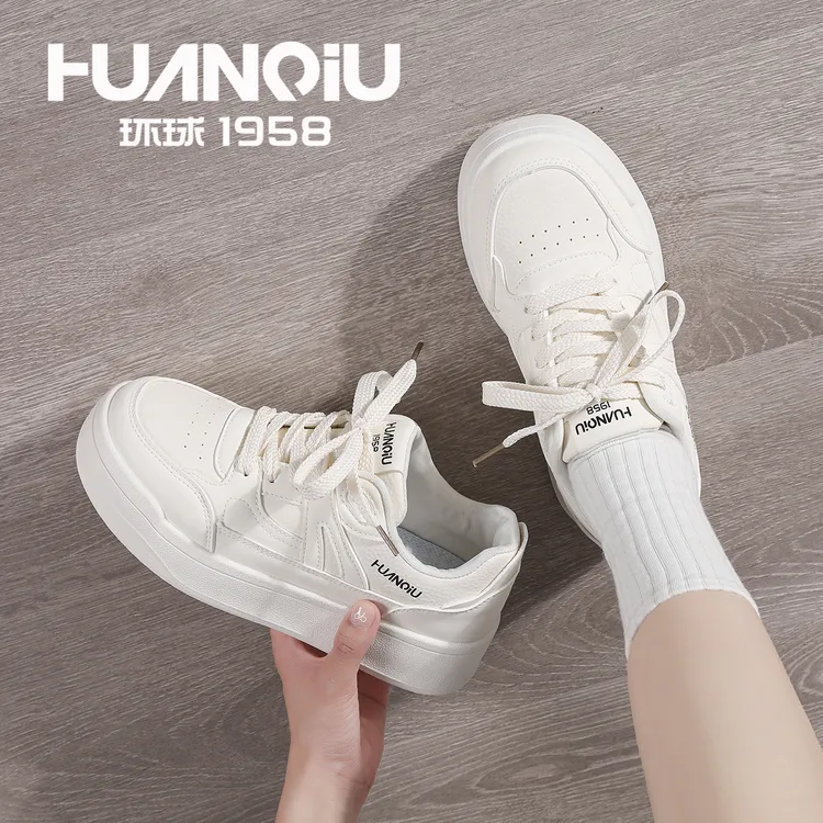 HUANQIU/环球休闲女鞋韩版时尚百搭通勤学生板鞋2025新款低帮潮流