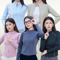 【双拉链】瑜伽小蛮腰外套修身显瘦外套1507