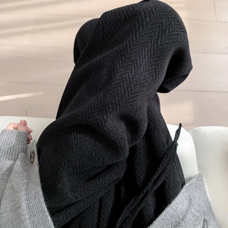 胖MM大码人字纹阔腿裤女秋冬新款高腰宽松显瘦休闲雪尼尔直筒裤子