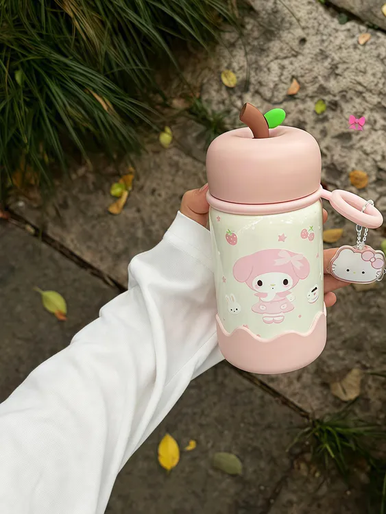 美乐蒂316不锈钢保温杯小巧便携外出随手杯可爱高颜值带盖直饮杯