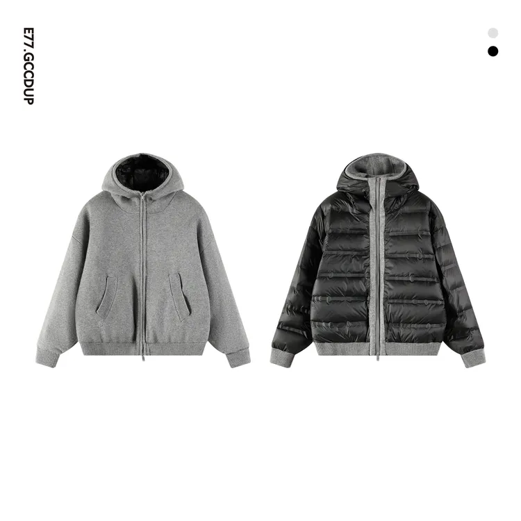 GCCDUPE77『织光者』90白鸭绒大王系列空气无缝压胶连帽针织羽绒服