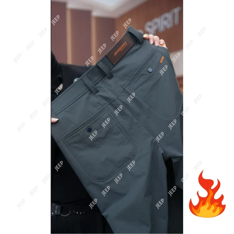 JEEPSPIRIT原创高端秋冬新款透气时尚百搭简约直筒休闲裤-9035