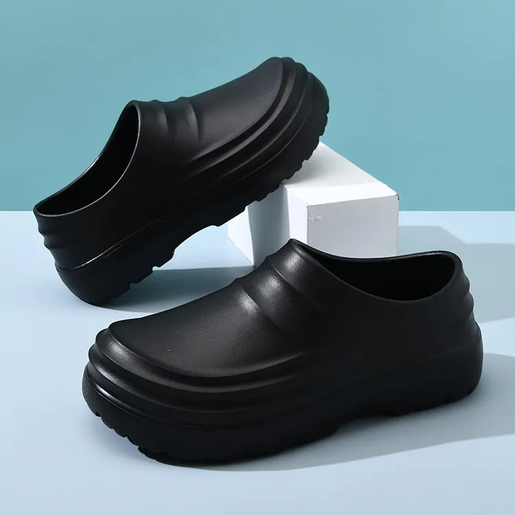 厨师鞋男女包跟防水拖鞋厨房专用鞋一脚蹬雨靴防滑劳保工作鞋2025