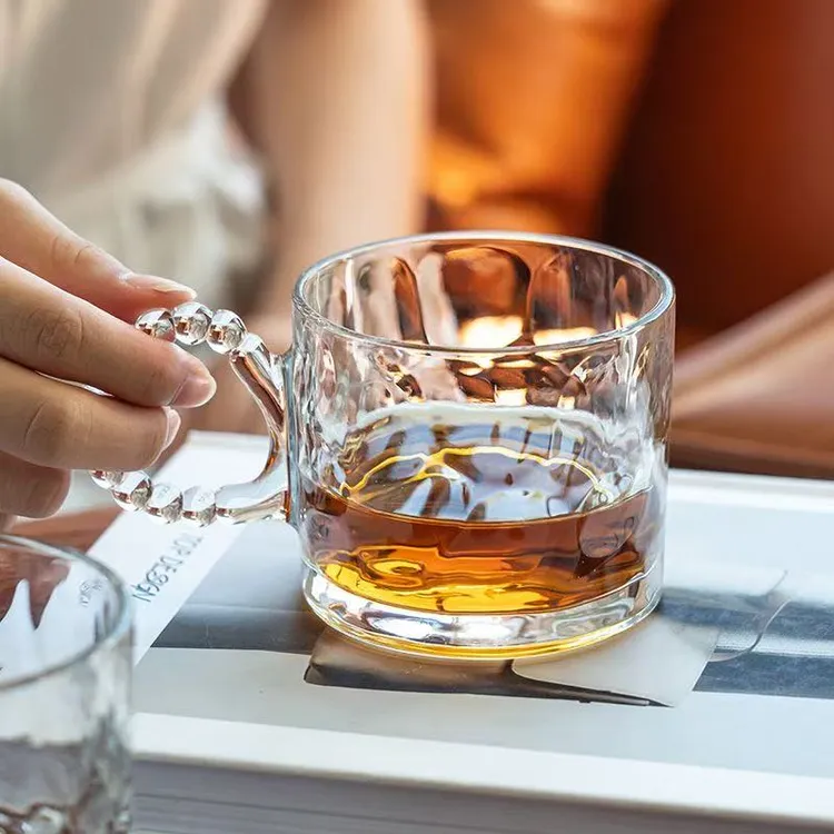 高颜值玻璃杯创意咖啡杯透明牛奶杯大耳朵水杯家用喝水杯网红简约