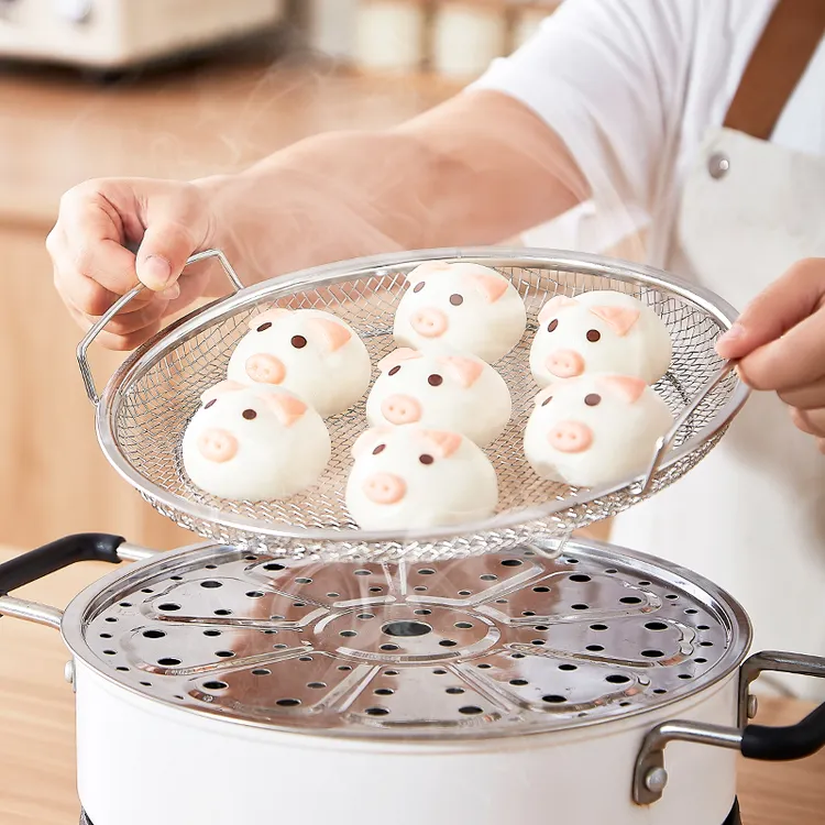 deHub热馒头神器家用溜馍包子不积水不湿底多功能滤油网蒸盘蒸架