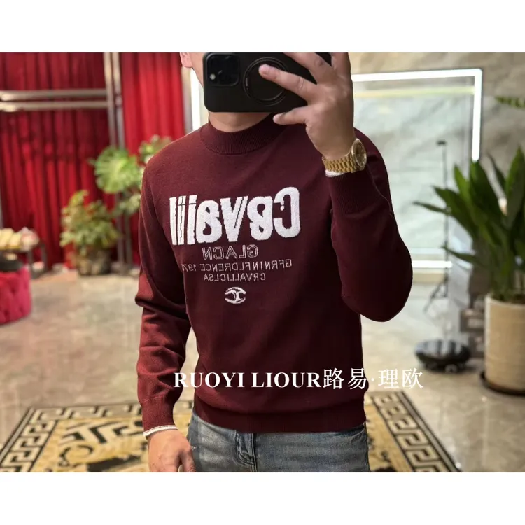 【路易理欧】欧货重工潮流英文标时尚羊毛衫0793