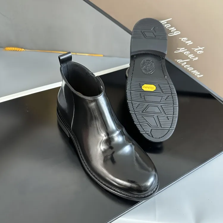 工厂破价男士高帮侧拉链中帮圆头素面切尔西靴潮流男款复古波仔靴