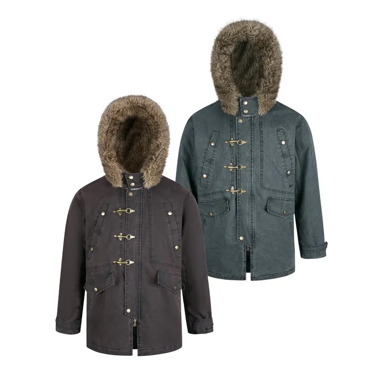 【EME】原创座山雕解构拼接飞机扣男女复古做旧vintage中长款外套