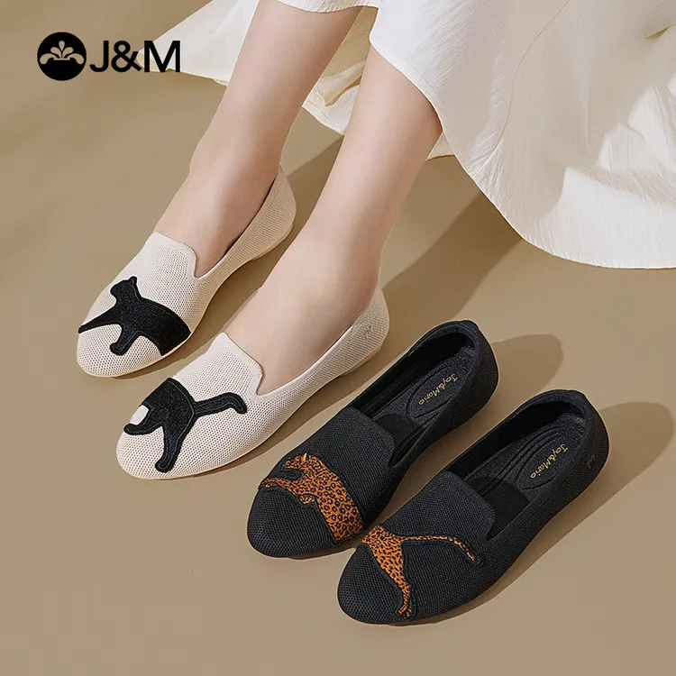 J&M/快乐玛丽2025新款平底浅口单鞋女时尚一脚蹬软底王妃鞋79153W