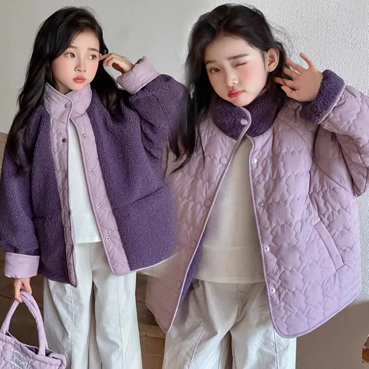 【现货】女童装秋冬棉衣加厚2025新款韩版中大童时尚洋气夹棉外套