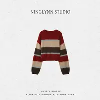NINGLYNN STUDIO 韩系慵懒风通勤韩版女士百搭毛针织衫360232