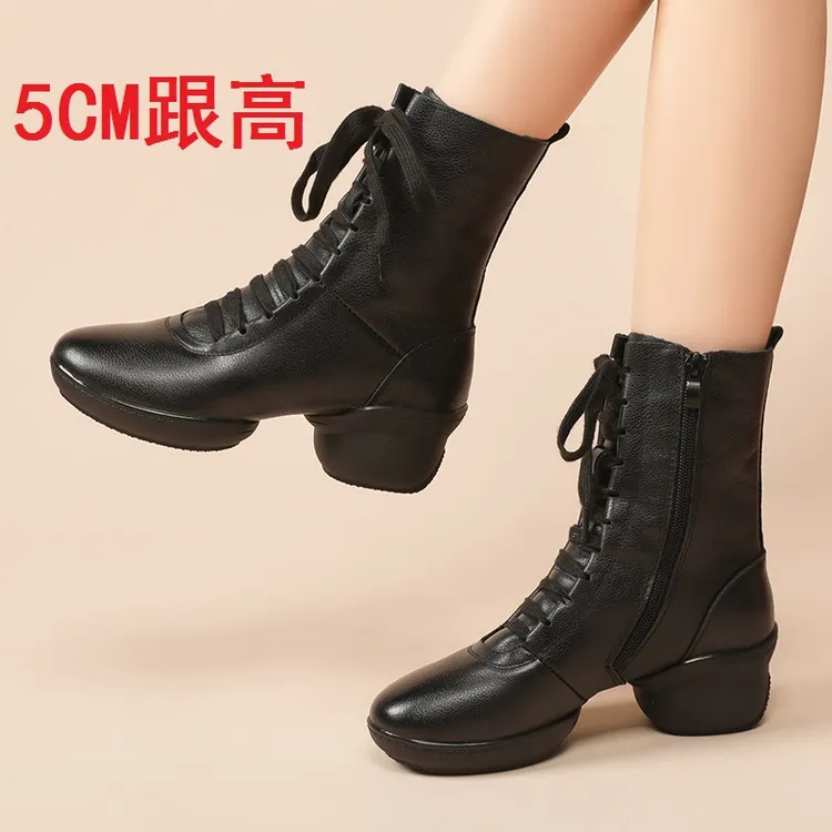 卡路奇水兵秋季跳舞鞋女士真皮专用舞蹈女鞋新款成人现代广场舞靴