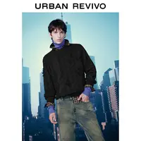 【HOT】UR2025冬季新款男潮流休闲肌理感流苏针织衫UMV950027