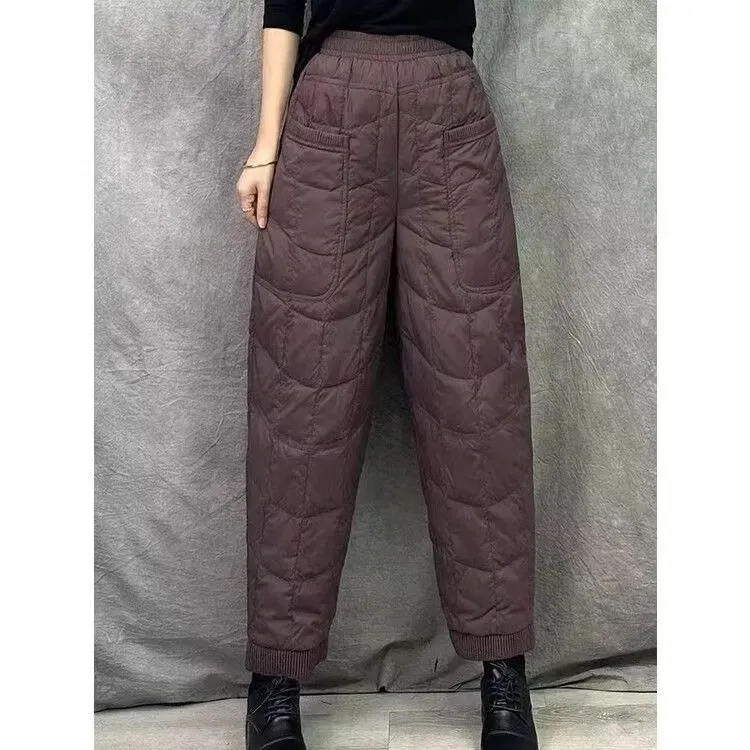女款爆款2025新款女士冬季流行大码棉裤女冬季加绒加厚