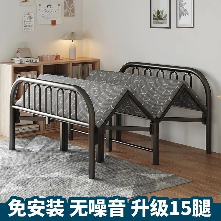 折叠床成人午休硬板床出租屋单人1.2双人1.5米铁床1m简易家用小床