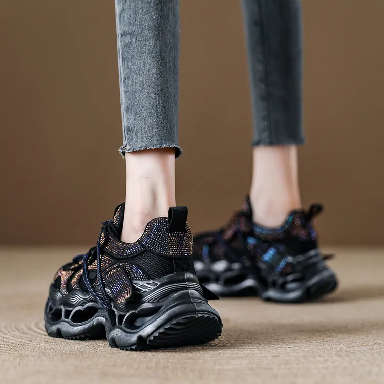 真皮厚底欧货老爹鞋女2025年秋季新款软底系带休闲软底轻便运动鞋