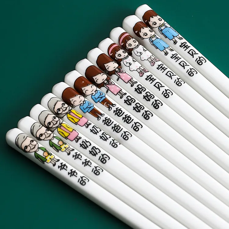 家用陶瓷筷子健康骨瓷一人一筷防滑不发霉耐高温亲子专人专用套装