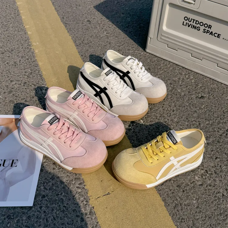 厚底德训鞋女2025新款春夏季休闲运动女鞋子复古小白鞋百搭阿甘鞋