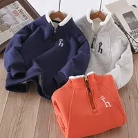 冬季儿童半拉链加绒卫衣休闲保暖百搭卫衣T