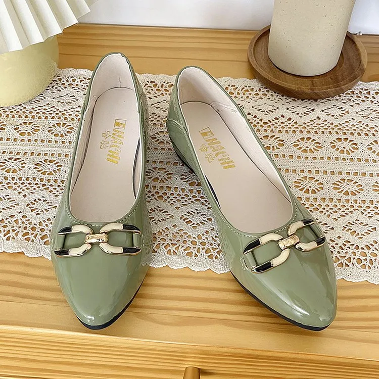 2025新款时装鞋女鞋中低跟妈妈单鞋女春秋浅口粗跟高跟鞋工作皮鞋