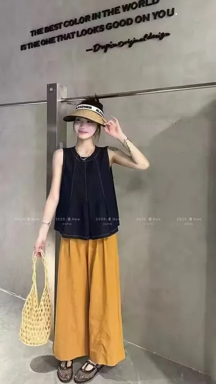 牛仔马甲裤子两件套显瘦韩版设计款夏季套装631