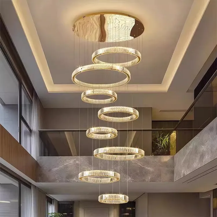 复式楼别墅挑空大吊灯现代简约轻奢loft公寓跃层楼中楼客厅大灯