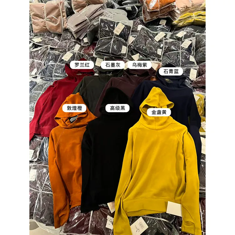 JING2025秋季新款99188纯色帽衫女装宽松百搭长袖休闲时尚上衣