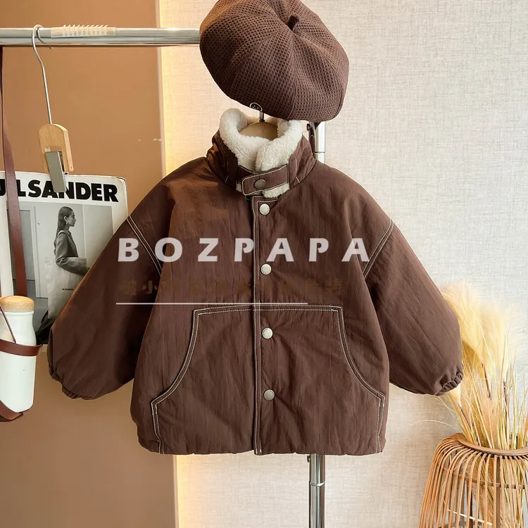 啵小爸【美好际遇】2025冬季新款男童休闲加绒加厚夹克儿童棉服外套