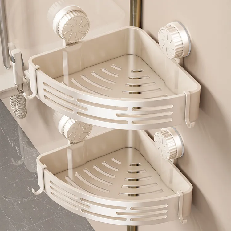 优勤洗手间壁挂三角篮吸盘置物架免打孔家用淋浴室卫生间角架收纳