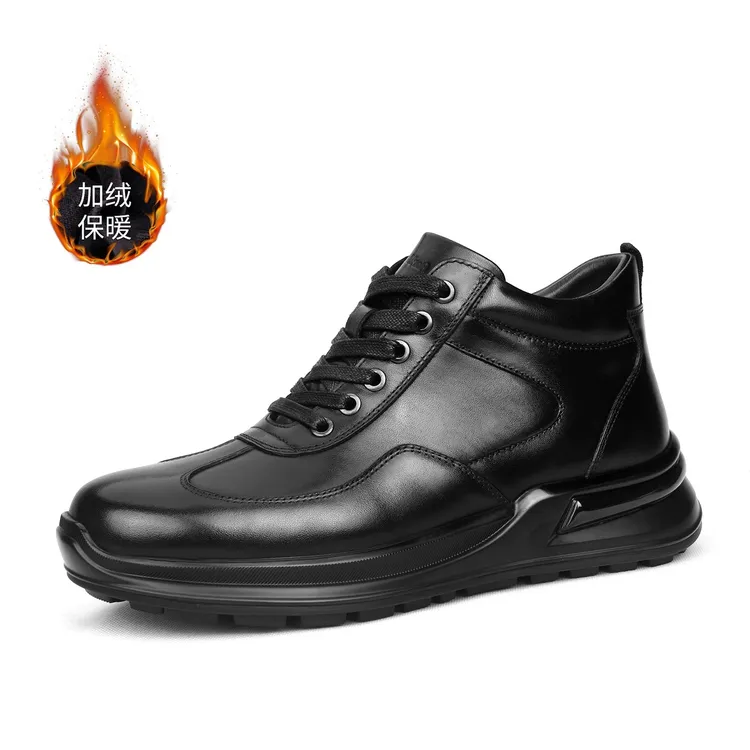 男士真皮短靴冬季新款加绒保暖皮靴头层牛皮高端商务休闲男靴