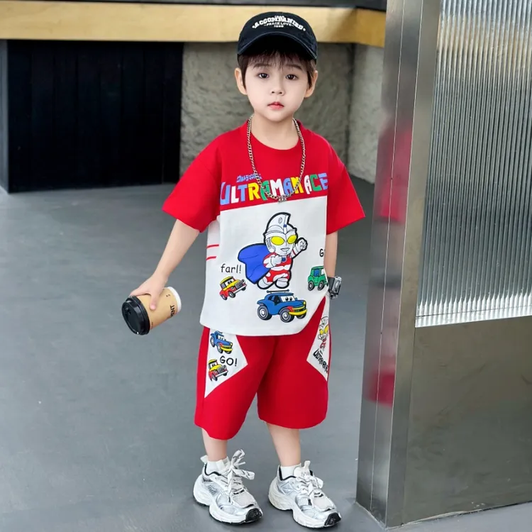 奥特曼男童夏季套装2026新款儿童夏装短袖短裤两件套男宝运动衣服