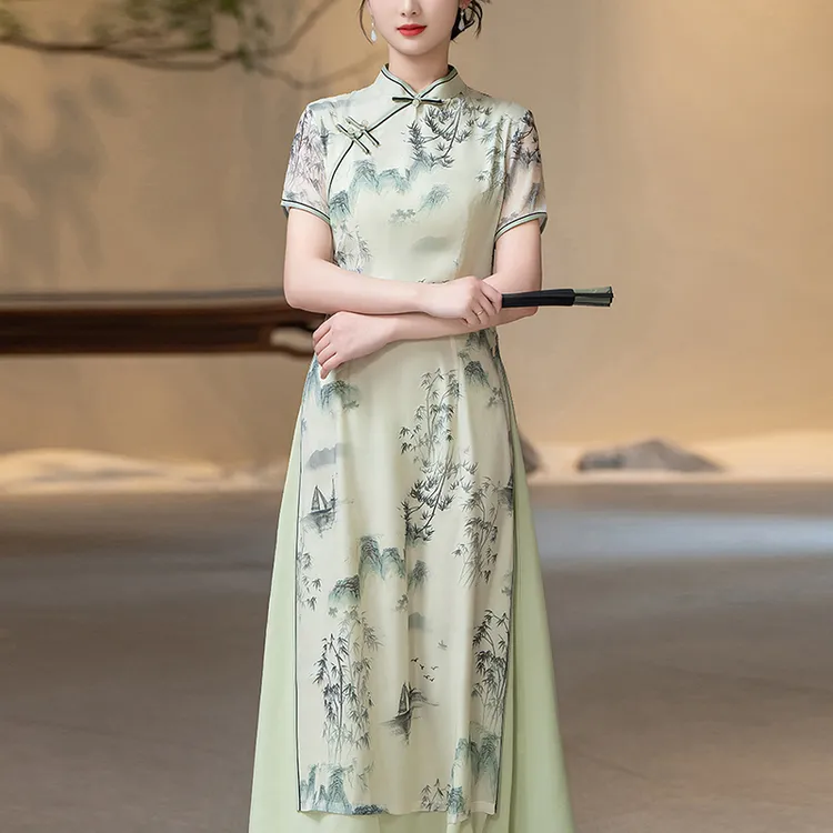 高端绝美新中式旗袍2025夏新款晚礼服日常可穿民国风老上海连衣裙