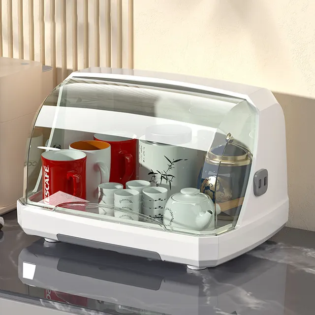 茶杯收纳架桌面杯子置物架带盖家用水杯储物架茶壶防尘茶具收纳盒