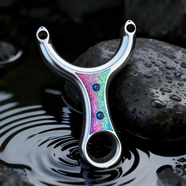 不锈钢单卡卡球卡珠弹弓圆皮筋扁皮筋两用户外竞技弹弓