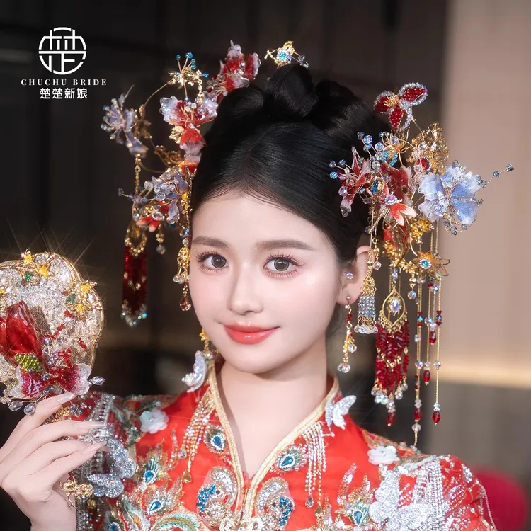 2025新款新中式秀禾头饰新娘发饰流苏发簪秀禾服婚纱礼服配饰