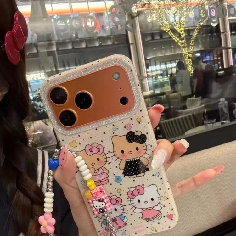 泼墨星星四只Kitty适用iPhone17promax手机壳苹果16Pro可爱15/14