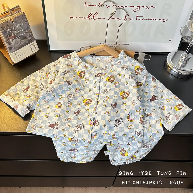 【25年新款】儿童长袖套装家居服空调服欧若风洋气男女童碎花韩版ol