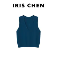 IRIS CHEN 简约马甲 2025秋季“丝光羊毛”极简百搭针织马甲25MJ701