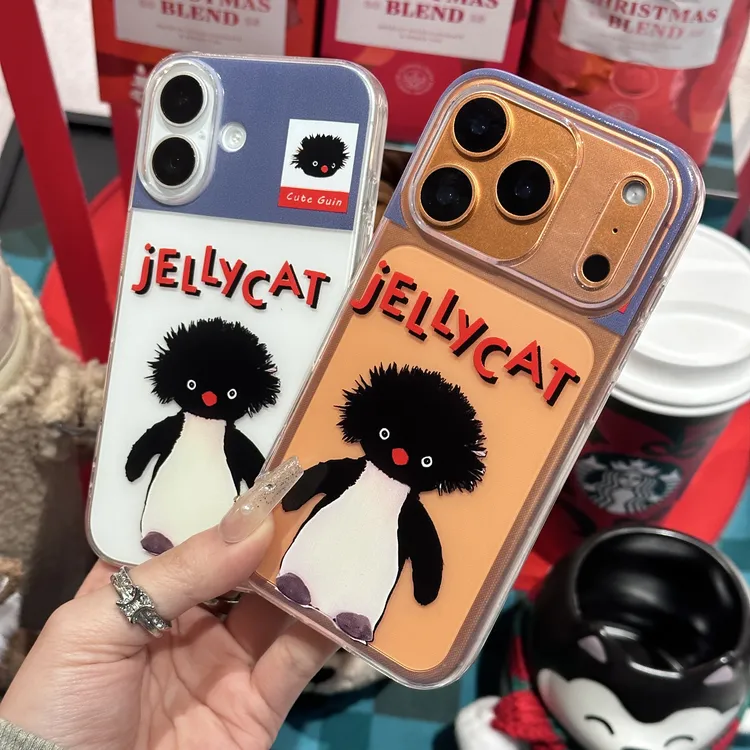 可爱搞怪炸毛企鹅适用苹果17pro小米oppovivo手机壳华为iPhone16