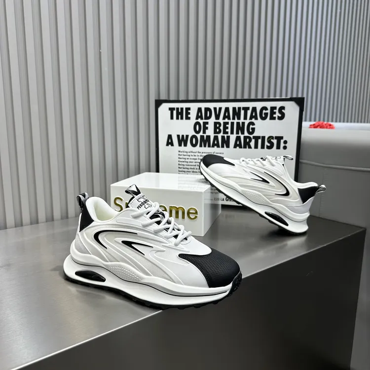 男鞋2024新款夏季透气网面老爹鞋百搭潮厚底增高鞋运动休闲小白鞋