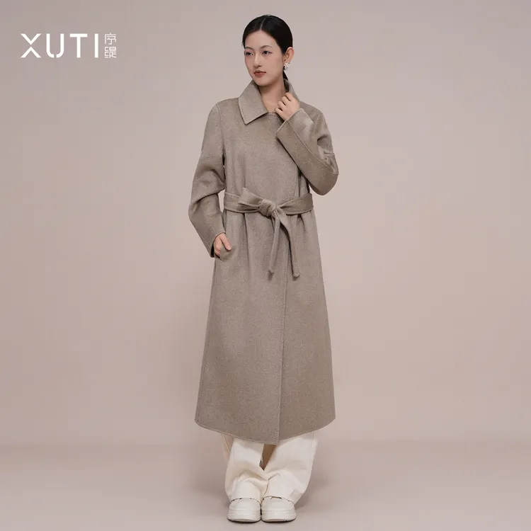 序缇秋季100%山羊绒大衣女2025新款高端毛呢外套J92-22713