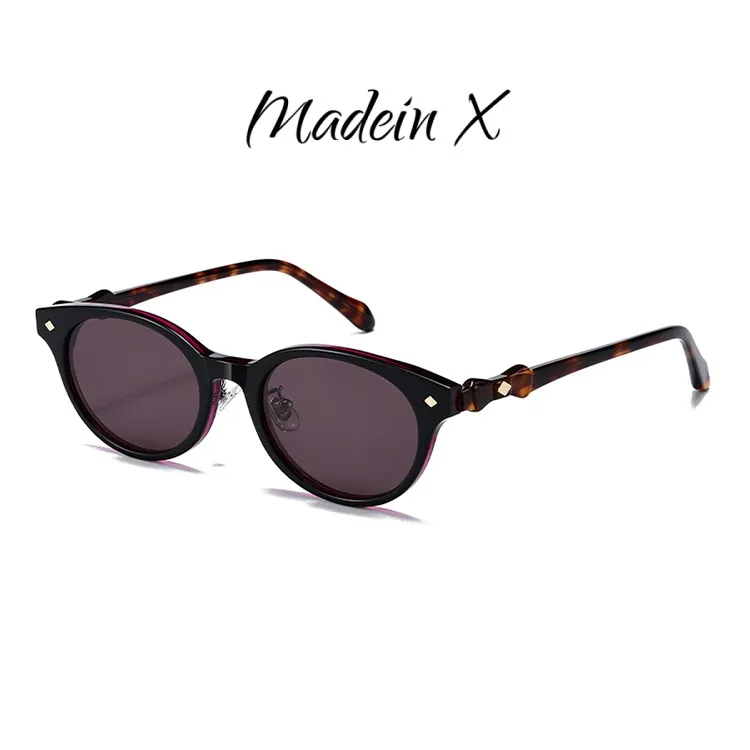 Madein X西太后复古椭圆尼龙墨镜女士太阳眼镜时尚防紫外线网红