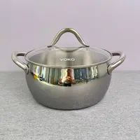 TG242 VOKO双耳汤锅24*12cm304不锈钢熬粥锅5L 带盖重约2.32KG