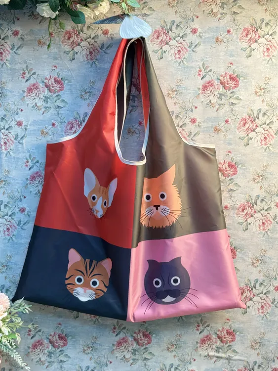 君君专属单肩超市印花单肩包大容量卡通防水家用可折叠时尚轻便购物袋