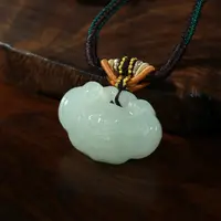 【凰一品】 高青白和田玉如意锁吊坠